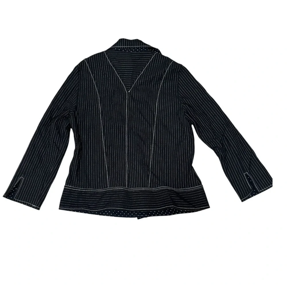 Y2K 90s Black‎ Button Up White Stitching Railroad Utility Stripes Western Grunge - Picture 4 of 11